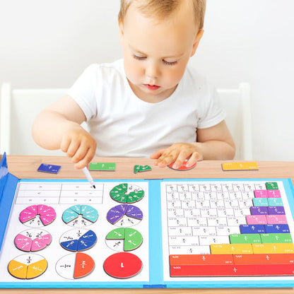 🧩 60% DE RÉDUCTION ! 🏆 Puzzle de Fractions Magnétiques pour Enfants – Apprentissage Ludique, Pièces Aimantées & Design de Livre Pratique 📚