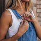 👖 50% DE RÉDUCTION ✨ Salopette débardeur en jeans – Coupe large & légère – Décontractée, pratique & parfaite pour les journées chaudes, la plage ou les festivals 🌞
