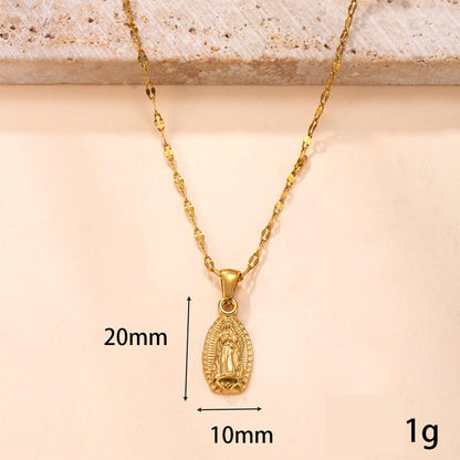 🙏 60% DE RÉDUCTION ! ✨ Pendentif Vierge Marie en Acier Doré – Design Délicat, Chaine Ajustable & Fini Durable 💛