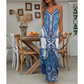 👗 50% DE RÉDUCTION! ✨ Robe Longue Sans Manches à Col V pour Femme – Imprimé Rétro, Tissu Fluide & Look Élégant 🌸