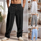 👖 50% DE RÉDUCTION! ✨ Pantalon Homme en Lin – Coupe Droite, Cordon de Serrage & Tissu Respirant Pour Un Style Léger Et Élégant 🌿