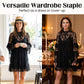 👗 50% DE RÉDUCTION ✨ Robe femme dentelle ajourée – Manches volantées & coupe fluide – 2 couleurs, 5 tailles – parfaite pour une soirée chic ou un look bohème romantique 🌹