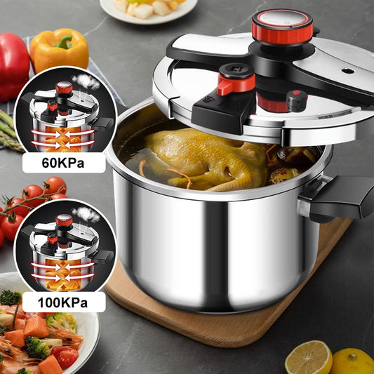 🍲 50% DE RÉDUCTION! 🔥 Cocotte-Minute en Acier Inoxydable – Polyvalente, Sécurisée, Compatible Avec Toutes Les Plaques De Cuisson & Parfaite Pour Une Cuisson Rapide Et Saine 🥘