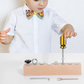 🧸 50% DE RÉDUCTION! 🧱 Jouet Montessori en Bois – Planche avec Vis et Tournevis, Développe la Motricité Fine & Apprentissage Pratique 🔩