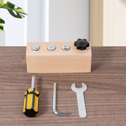 🧸 50% DE RÉDUCTION! 🧱 Jouet Montessori en Bois – Planche avec Vis et Tournevis, Développe la Motricité Fine & Apprentissage Pratique 🔩