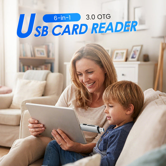 💾 50% DE RÉDUCTION! 📲 Lecteur de Carte OTG USB 3.0 6-en-1 – Compatible Smartphone/PC, Transfert Rapide & Compact pour Tous Vos Fichiers ⚡