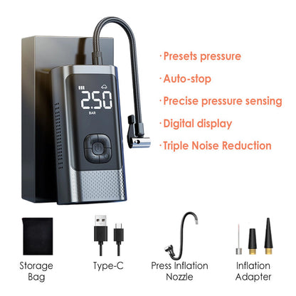 🚗 50% DE RÉDUCTION ! 🔋 Pompe à Air Portable sans Fil pour Voiture avec Éclairage LED – Puissante, Compacte & Batterie Longue Durée 💨
