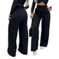 👖 50% DE RÉDUCTION! 🌸 Pantalon Taille Haute à Jambes Larges pour Femme – Couleur Unie, Tissu Fluide & Look Élégant 💕