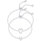 💝 50% DE RÉDUCTION ! 💕 Ensemble de 2 Bracelets Assortis avec Breloques Cœur – Design Romantique, Cadeau Idéal & Taille Réglable 🎁