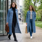 🧥 60% DE RÉDUCTION! 👖 Manteau Long en Denim Boutonné pour Femme – Style Intemporel, Tissu Durable & Parfait pour la Mi-Saison 🍂 LIVRAISON GRATUITE