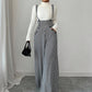 👖 60% DE RÉDUCTION ! 🐾 Pantalon Taille Haute Classique à Bretelles Motif Pied-de-Poule – Coupe Élégante, Motif Intemporel & Charme Vintage 🎀