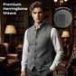 👔 60% DE RÉDUCTION! 💎 Gilet à Chevrons pour Homme avec Col Montant – Coupe Structurée, Tissu Texturé & Poches Fonctionnelles ⚫