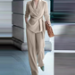 👔 60% DE RÉDUCTION! ✨ Ensemble Blazer & Pantalon Jambes Larges Femme – Ceinture Nœud, Coupe Flatteuse & Style Polyvalent 💃