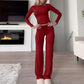 👚 60% DE RÉDUCTION! 💃 Ensemble Deux Pièces Décontracté pour Femme – Haut & Pantalon Large, Look Tendance & Confortable au Quotidien 🌸