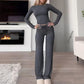 👚 60% DE RÉDUCTION! 💃 Ensemble Deux Pièces Décontracté pour Femme – Haut & Pantalon Large, Look Tendance & Confortable au Quotidien 🌸