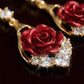 🌹 50% DE RÉDUCTION ! ✨ Boucles d'Oreilles Pendantes Élégantes en Forme de Rose Rouge – Design Romantique, Fini Haute Qualité & Cadeau Idéal 💝