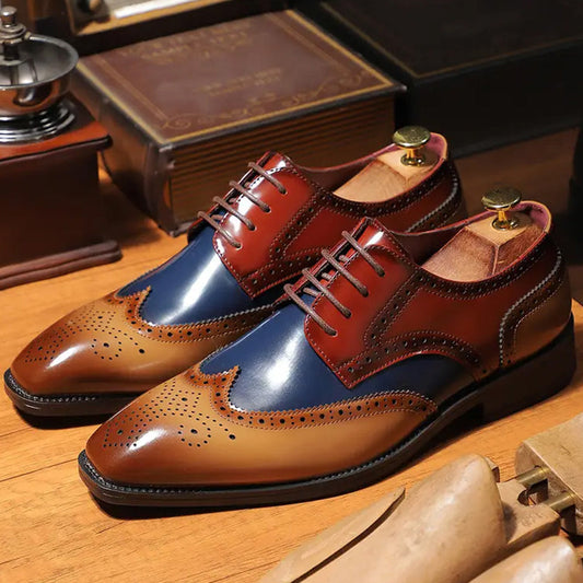 👞 50% DE RÉDUCTION! ✨ Chaussures Oxford Classiques à Bout Golf pour Homme – Semelle Antidérapante, Cuir Souple & Confort Toute la Journée ⛳