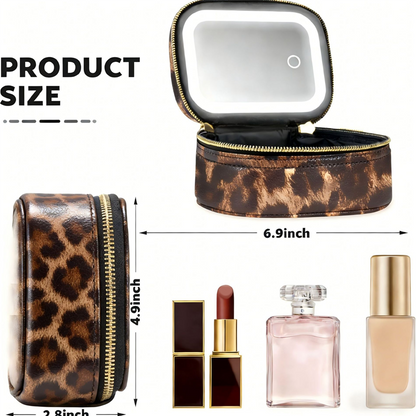 💄 50% DE RÉDUCTION 💎 Trousse de maquillage de voyage avec miroir LED – Éclairage réglable & recharge USB-C – Design compact, parfaite pour les déplacements ou le quotidien 🌟✨