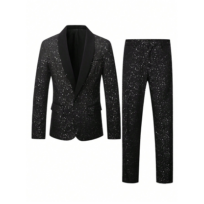 🤵 60% de Réduction! ✨ Ensemble Smoking Noir Scintillant pour Homme – Élégant, Ajusté & Brillance Distinctive 🌟
