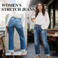 👖 60% DE RÉDUCTION! 💙 Jean Stretch Taille Haute Jambe Droite pour Femme – Confortable, Silhouette Allongeante & Look Classique pour Un Style Intemporel ✨