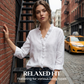 👚 50% de Réduction! ✨ Blouse à Col en V à Volants – Douce, Flatteuse & Élégance Quotidienne 🌸