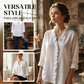 👚 50% de Réduction! ✨ Blouse à Col en V à Volants – Douce, Flatteuse & Élégance Quotidienne 🌸