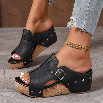 👡 50% DE RÉDUCTION ✨ Sandales femme à talon compensé & bout ouvert – Plateforme & semelle antidérapante – 3 couleurs, tailles 36-43 – polyvalentes & confortables pour l’été 🌸