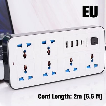 🔌 50 % de Réduction ⚡ Prise de courant multiprise avec longue rallonge – Ports USB inclus, protection contre les surtensions & design compact 📱