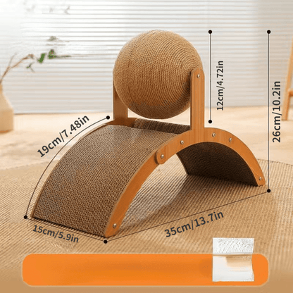 🐱 50% DE RÉDUCTION! 🧶 Boule à Gratter Naturelle en Sisal – Creuse, rotative & double face – Protège vos meubles tout en amusant votre chat 🌿