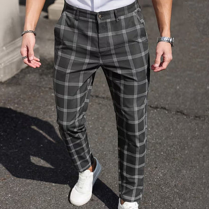 👖 60% DE RÉDUCTION ! ✨ Pantalon Slim à Carreaux pour Homme – Coupe Moderne, Tissu Confortable & Look Polyvalent 🔷