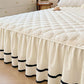 🛏️ 50% DE RÉDUCTION ! ✨ Jupe de Lit à Volants en Coton Lavé avec Taie d'Oreiller – Tissu Doux, Style Romantique & Protège le Sommier 🌸