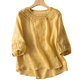👚 60% DE RÉDUCTION 🌸 Blouse femme brodée coton-lin – Broderie florale, manches 3/4 & 4 couleurs – Tailles S-3XL – idéale pour le printemps ou l’été – légère et chic 🌿