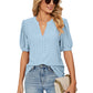 👚 50% DE RÉDUCTION 🌸 Chemise unie à col en V et découpes pour femmes – Tissu léger, design fluide avec détails découpés – parfaite pour un look chic ou décontracté, en été ou au bureau ✨