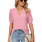 👚 50% DE RÉDUCTION 🌸 Chemise unie à col en V et découpes pour femmes – Tissu léger, design fluide avec détails découpés – parfaite pour un look chic ou décontracté, en été ou au bureau ✨