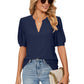 👚 50% DE RÉDUCTION 🌸 Chemise unie à col en V et découpes pour femmes – Tissu léger, design fluide avec détails découpés – parfaite pour un look chic ou décontracté, en été ou au bureau ✨