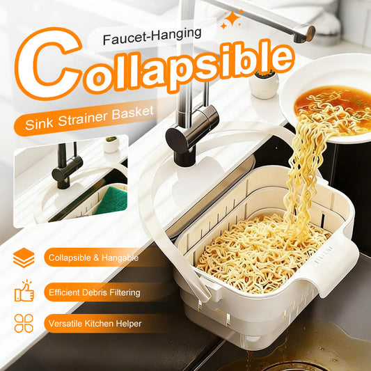 🧺 50% DE RÉDUCTION 🔥 Panier de crépine d'évier pliable suspendu au robinet – Design malin & gain de place – Idéal pour ranger éponges, brosses ou savon – s’installe en un clin d’œil, amovible et facile à nettoyer 🚰✨