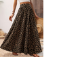 👗 60% DE RÉDUCTION! 🐆 Jupe Longue Fluide à Taille Haute – Imprimé Léopard, Taille Élastique & Volants 🌸