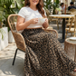 👗 60% DE RÉDUCTION! 🐆 Jupe Longue Fluide à Taille Haute – Imprimé Léopard, Taille Élastique & Volants 🌸