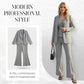 👚 60% DE RÉDUCTION! 💃 Ensemble 3 Pièces pour Femme avec Pantalon Évasé – Haut à Manches Longues, Pantalon Taille Haute & Ceinture Associée ✨