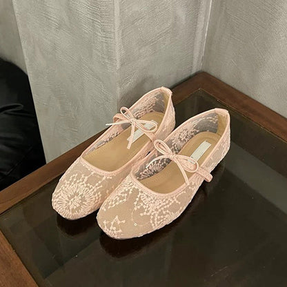 👡 60% DE RÉDUCTION! 🌸 Ballerines – Mesh Respirant, Nœud Décoratif & Confort Léger pour Toute la Journée ✨
