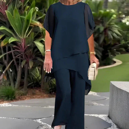 👚 60% DE RÉDUCTION! ✨ Ensemble Haut Asymétrique & Pantalon Large – Élégant, Confortable & Parfait pour le Printemps 🌸