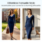 👗 50% DE RÉDUCTION ! ⭐ Robe près du corps femme à manches longues, col V & détails sportifs à rayures – Coupe flatteuse, confortable & idéale toute l’année 🌸