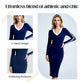👗 50% DE RÉDUCTION ! ⭐ Robe près du corps femme à manches longues, col V & détails sportifs à rayures – Coupe flatteuse, confortable & idéale toute l’année 🌸