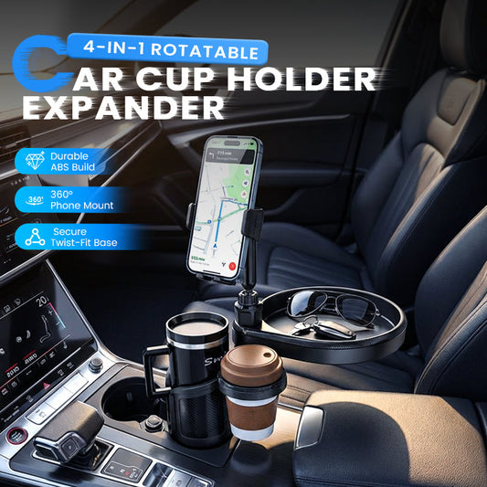 🚗 50% DE RÉDUCTION! 🥤 Extenseur de Porte-Gobelet de Voiture Rotatif 4-en-1 – Supports Multi-Tailles, Rotation à 360° & Installation Facile ✨