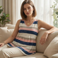 👚 60% DE RÉDUCTION! ✨ Top Femme Col V Plissé sans Manches – Drapé Élégant, Tissu Fluide & Polyvalent 🌸