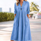👗 50% DE RÉDUCTION! 🌸 Robe Midi Casual Femme Col V – Avec Poches Pratiques, Tissu Doux & Coupe Fluide ✨