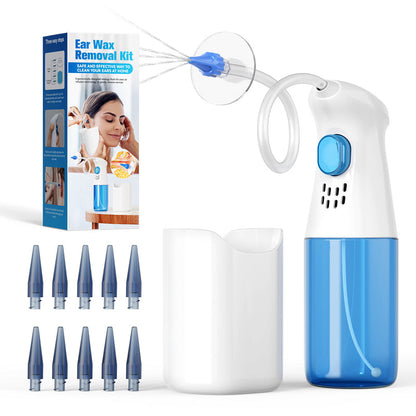 👂 50% DE RÉDUCTION! 💧 Système Manuel d’Irrigation Auriculaire – Nettoyage en Douceur, 5 Jets & Embouts Sécurisés pour une Hygiène Sans Risque 🧼