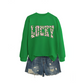 ☘️ 60% DE RÉDUCTION! 🍀 Sweat-shirt Graphique Trèfle Lucky pour Femme – Doux, Décontracté & Parfait pour la Saint-Patrick 🎁