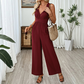 👗 60% DE RÉDUCTION! ✨ Combinaison Jambes Larges Col V avec Détail Anneau – Fluide, Élégante & Tendance 🌸