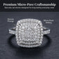 💍 60% DE RÉDUCTION! ✨ Bague Carrée Double Halo Brillante pour Femme – Design Éclatant, Finition Or & Parfaite pour les Occasions Spéciales 🌟